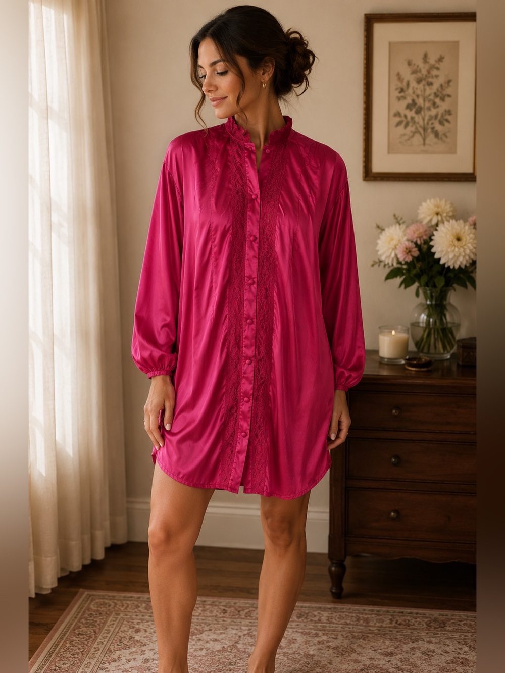VINTAGE Nancy King Lingerie Gown - Size L